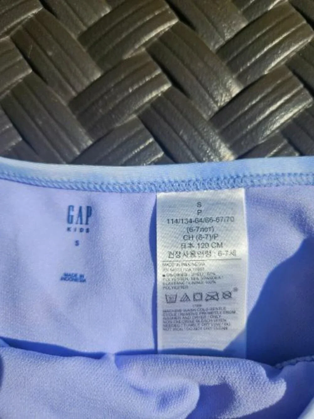 Gap Kids Tankini Swimsuit Small Blue White Tie Dye 2 Piece